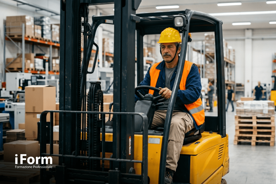 Corso di aggiornamento per addetti alla conduzione di carrelli industriali semoventi con conducente a bordo (Patentino muletto)